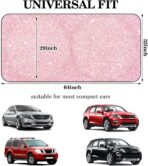 Windshield Sun Shade Foldable Car Front Window Covers for Car Accessories Sun Heat UV Rays Visor Protector Protection for Universal Cars SUV Truck(Pink Sequins) - Image 5