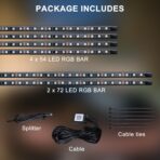 Underglow LED Lights for Cars - 6PCS RGB Neon Light Kit with 360 LEDs, Bluetooth APP Control, 8 Colors/Music Sync, Waterproof PVC Strips for Cars, Trucks, SUVs - Image 8