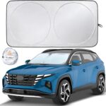 EcoNour Car Front Windshield Sun Shade for Car | SUV Accessories for Maximum Sun and Heat Protection | UV-Blocking Windshield Dash Cover & Sun Visor for Cooler Interior | Large (64 x 34 Inches)