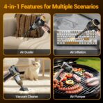 Portable Car Vacuum Cordless Mini Handheld Vacuums Cleaner Rechargeable with LCD Display and Multi-Nozzles, High Power Hand held Cleaners for Car, Home, Office, Sofa, Pet Hair,Keyboard - Image 5