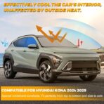 Sunshade for Car Windshield Fit Hyundai Kona 2024 2025 Windshield Sun Shade Foldable Blocks UV Rays & Heat Easy to Install and Store Made of 240T Polyester with Storage Bag - Image 7