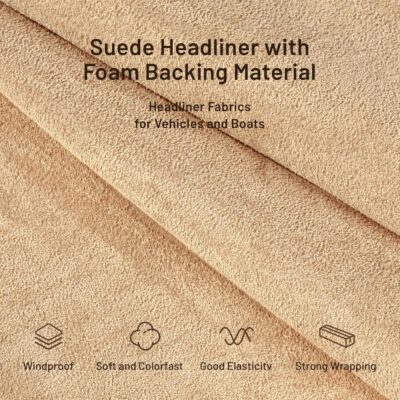 Suede Auto Headliner Fabric 98" L × 60" W with Foam Backing - Tube Packaging - -Beige Interior Replacement Material for Car/Truck/SUV/RV Roof - Home Repair/DIY Headliner Material - Image 5
