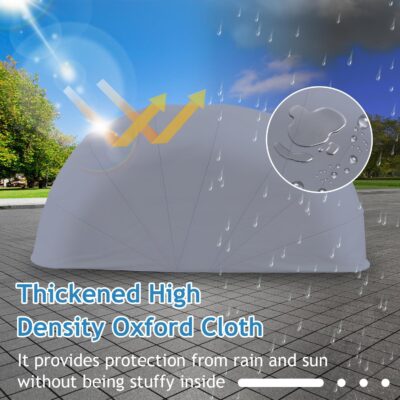 Heavy Duty Carport, Semi-Automatic Retractable Garage, Stainless Steel Folding Car Port, Portable Outdoor Car Tent, for Parking Lot, Yard, Garden, Grey, All Weather Proof, 5.5 * 2.5 * 2.3m - Image 4