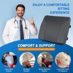 Lumbar Support Pillow for Car: Ergonomic Memory Foam Lumbar Pillow for Long Drives, Lower Back Support for Pain Relief, Dual Adjustable Straps, Back Cushion for Car Seat, Office Chair - Black - Image 4