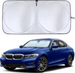 EcoNour Windshield Sunshade for Cars | Full-Coverage Heat & UV Protection | High-Performance Light Blocking Sun Shade | Foldable Design Keeps Interior Cool | Compact Storage- Medium