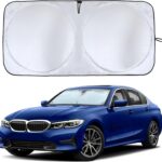 EcoNour Windshield Sunshade for Cars | Full-Coverage Heat & UV Protection | High-Performance Light Blocking Sun Shade | Foldable Design Keeps Interior Cool | Compact Storage- Medium