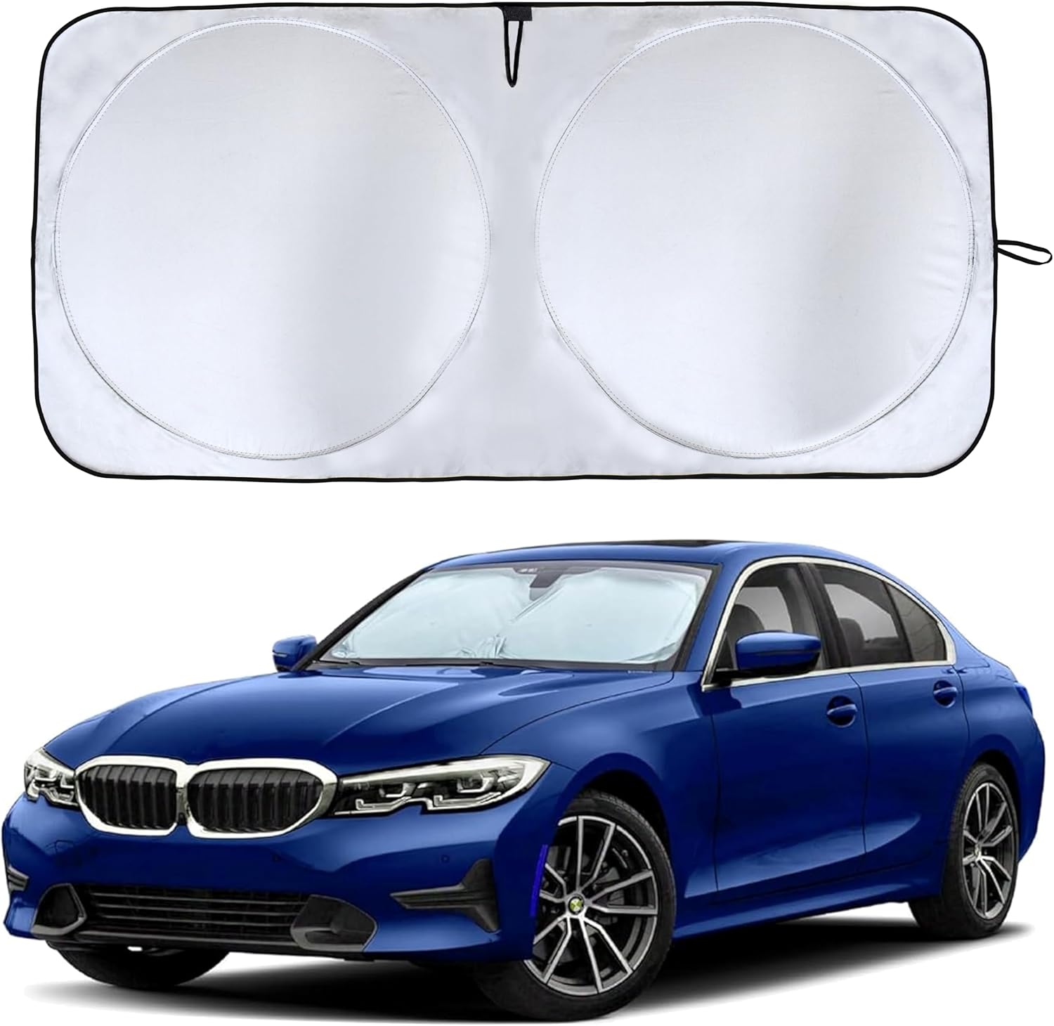 81ounIhjGSL._AC_SL1500_.jpg EcoNour Windshield Sunshade for Cars | Full-Coverage Heat & UV Protection | High-Performance Light Blocking Sun Shade | Foldable Design Keeps Interior Cool | Compact Storage- Medium - Image 1