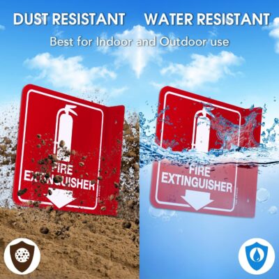 T&R Fire Extinguisher Sign, Fire Extinguisher with Down Arrow - 4 Pack - 6 x 6 Inches Acrylic, 2 pre-drilled holes, Includes Matching Screws, Use for Home Office/Business - Image 5