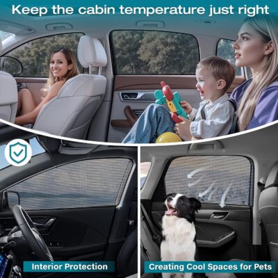 ZATOOTO Car Window Shade for Baby Car Sun Shade Side Window Breathable Mesh Sun Blocker for UV & Heat Glare Free Universal for Most Cars Easy Magnetic Installation Perfect for Camping Travel Napping - Image 3