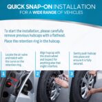 BDK (Set of 4) Matte Black 16" Inch Rims Hubcaps Car Wheel Hub Caps Wheel Covers, Snap-On Direct OEM Replacement Toyota, Honda, Nissan, Ford, Mazda, Chevrolet, Kia, Hyundai, Volvo, BMW - 7 Spokes - Image 7