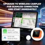 2-in-1 Wireless CarPlay Android Auto Adapter, Plug & Play Wired to Wireless Converter for iPhone Android, Fast Auto Connect,Stable,OTA Update, Ultra Compact (Orange) - Image 6