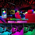 Twinkle & Meteor Starlight Headliner Kit for Car 0.03in x 9.8ft 750 Strands for Ambient Interior Decor 16W RGBW Fiber Optic Star Light Engine, 200 White Shooting Stars - Image 9
