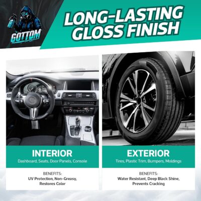 Gottom Vinyl, Rubber & Plastic Shine - 128oz, Cherry Vanilla Scent - VRP Gloss Dressing for Plastic, Car Interior & Tire Dressing, UV Protection, Plastic Restorer, Long-Lasting Gloss Finish - Image 3