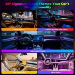 Upgraded Dreamcolor Acrylic Car Interior Lights RGB LED Strip Lights APP Control Zoned Control System 252 Color Modes DIY Fiber Optic Ambient Lighting Kits 2 in 1 Music Car Neon Lights - Image 8
