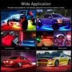 Nilight 4Pcs Car Underglow Neon Accent Strip Lights 256 LEDs RGBIC Multi Color DIY Sound Active Function Music Mode with APP Control and Remote Control Underbody Light Strips, 2 Years Warranty - Image 4