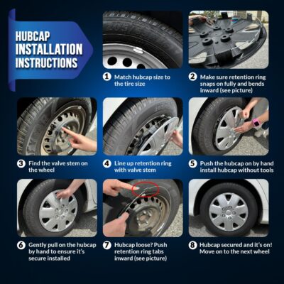 Tuningpros WC3-16-1026-B - Pack of 4 Hubcaps - 16-Inches | Black | Style 026 Style Snap-On (Pop-On) Type Matte Black Wheel Covers Hub-caps - Image 6