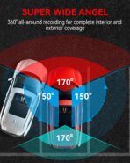 N5 PRO 4K 4 Channel Dash Cam, 360° All-Around View, 1080P Rear and Inside, 5G WiFi 6 - Up to 10MB/s, Built-in GPS, 8 IR Night Vision, G-Sensor, 24H Parking Mode, Free 128GB SD Card Included - Image 7