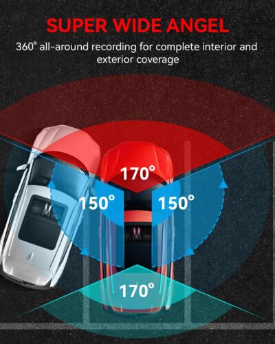 N5 PRO 4K 4 Channel Dash Cam, 360° All-Around View, 1080P Rear and Inside, 5G WiFi 6 - Up to 10MB/s, Built-in GPS, 8 IR Night Vision, G-Sensor, 24H Parking Mode, Free 128GB SD Card Included - Image 7