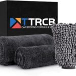 TTRCB 2 Pack 1300 GSM Car Drying Towel, Microfiber Towels for Cars - 36" x 24" & 16" x 16", Ultra-Absorbent, Streak Free, Car Wash Mitt, Car Detailing Cleaning Accessories Supplies Essentials