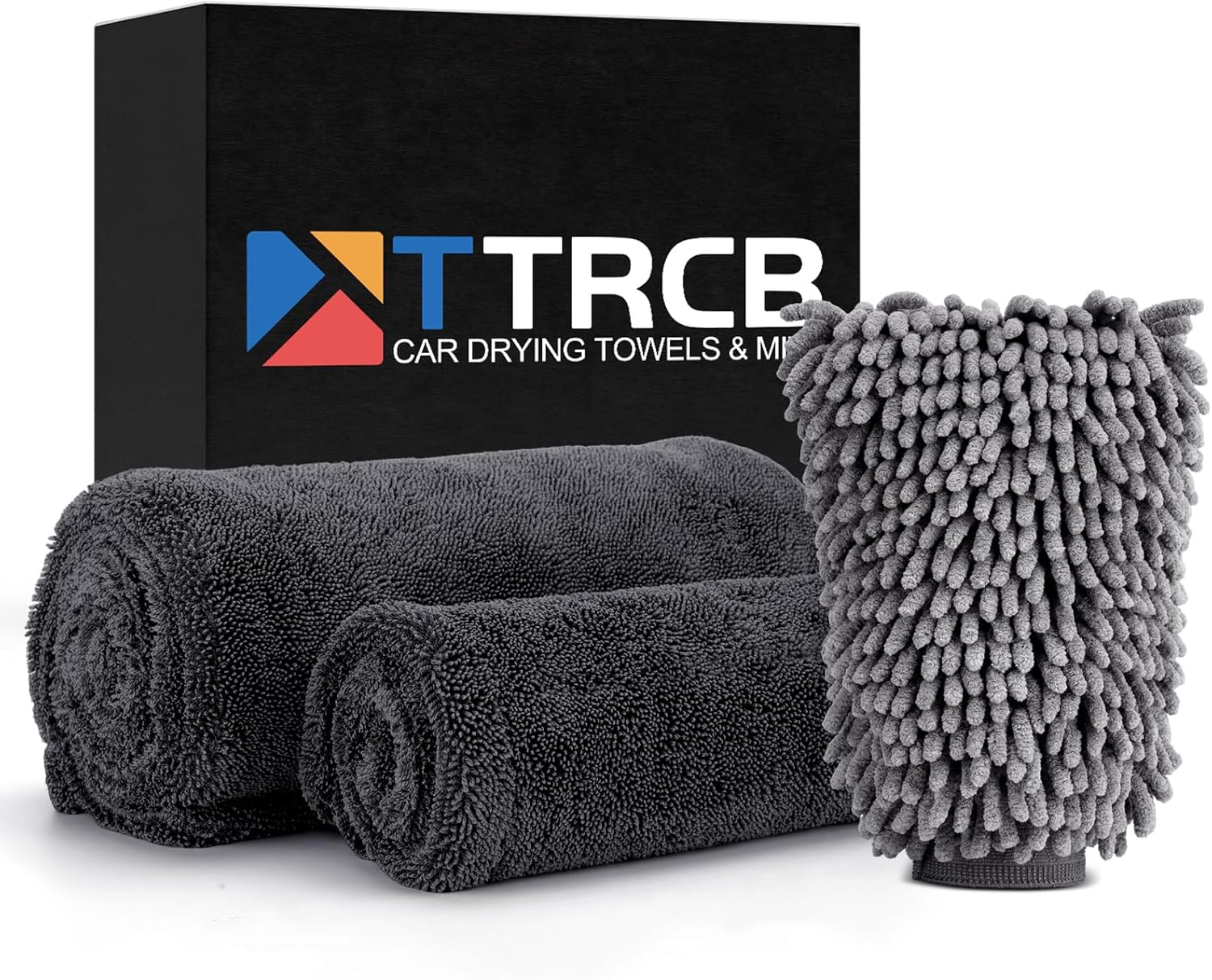 81pZFeKDEiL._AC_SL1500_.jpg TTRCB 2 Pack 1300 GSM Car Drying Towel, Microfiber Towels for Cars - 36" x 24" & 16" x 16", Ultra-Absorbent, Streak Free, Car Wash Mitt, Car Detailing Cleaning Accessories Supplies Essentials - Image 1