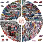 200pc JDM Racing Cars Stickers - Waterproof for Laptop, Bottles, Skateboard, Guitar, Helmet