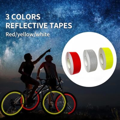 3 Rolls High-Visibility Reflective Tape - Waterproof Self-Adhesive Safety Stickers for Outdoor Nighttime Visibility, Trailers, Apparel, Vehicles (1 in x 30 ft.) - Image 3