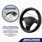 Skechers Air-Cooled Steering Wheel Cover,Leather Car Steering Wheel Cover Universal Fit 14" 1/2-15" Car Wheel Protector for Men Women Fit Suvs,Vans,Sedans,Car,Trucks,Black - Image 4