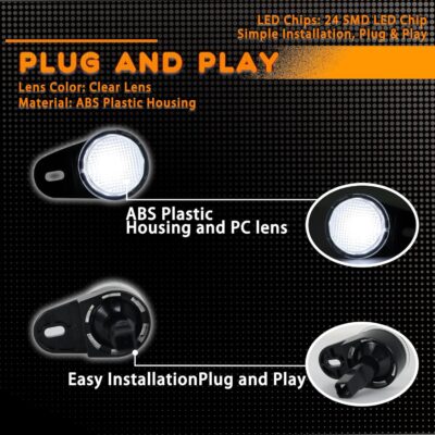 LED Interior Courtesy Lights Footwell Lights Under Dashboard Courtesy Floor Lamp for Dodge RAM,for Durango,Nitro,for Jeep Wrangler,Liberty,Grand Cherokee,18-SMD Under Hood Lamp (White) - Image 3