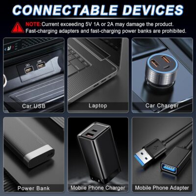 Car Interior USB LED Night Light, Portable Touch dimmable Car Ambient Lighting Kit, Retro Mini Transparent Glass Bottle Lamp Decorations for Vehicle Camping Bedroom Hallway, Pack of 2(White) - Image 7