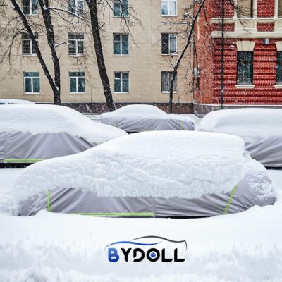 BYDOLL Car Cover Waterproof All Weather 6 Layers Snowproof Windproof Hail Protector Full Exterior Covers UV Protection 210D Oxford Universal Fit Sedan Outdoor Automobiles Zipper Cotton Inside - Image 7