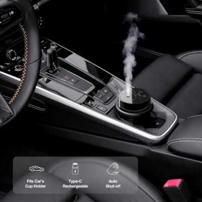 Waterless Essential Oil Diffuser, Battery Operated Aromatherapy Diffuser with 20mL Capacity, Mini Portable Scent Air Diffuser, 3 Countdown Timers & Mist Levels for Home Room Car Office, ANZ Black - Image 3