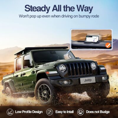 Loncaster Car Phone Holder, Car Phone Mount Silicone Car Pad Mat for Various Dashboards, Slip Free Desk Phone Stand Compatible with iPhone, Samsung, Android Smartphones, GPS Devices and More, Black - Image 7