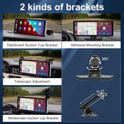 Carplay Screen for Car,10.26" HD Car Stereo for Apple Carplay & Android Auto -with Rotatable 4K Dash Cam & HD Backup Camera, Dual Front/Inside Recording, GPS Navigator for Cars,Trucks - Image 8