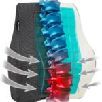 Mind Reader Lumbar Support Cushion for Office Chair and Car Seat, Memory Foam and Cooling Gel Core, Air-Cloud Technology, 15.5" L x 3.75" W x 14.25" H, Black