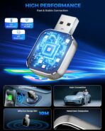 Mini CarPlay Wireless Adapter for Apple iPhone - Converts Wired to Wireless CarPlay Adapter, CarPlay Dongle Stick for Apple Wired CarPlay Cars & for iPhone iOS 10+, USB & Type-C, Plug & Play - Image 6