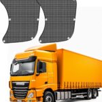 2Pcs Semi Truck Side Window Sun Shades with Suction Cups, UV Protection Semi Truck Curtains for Freightliner Cascadia Interior Accessories 23.6x21.6 Inch