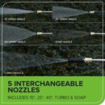 Greenworks Pro Brushless 3000 PSI (CSA Certified) 2.0 GPM Max / 1.1 GPM Electric Pressure Washer (Foldable Handles, Rugged Steel Frame, 25 FT Hose, 35 FT GFCI Power Cord) - Image 4