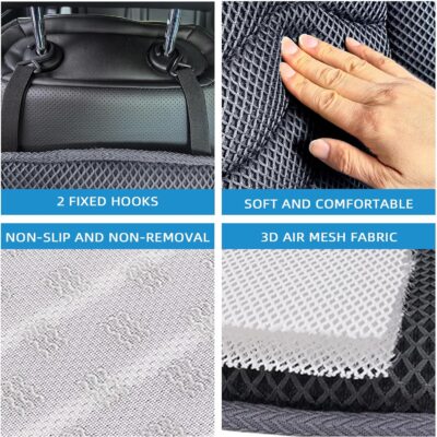 AEROiVi Car Seat Cushion with Back Support Pillow,Breathable 3D Air Mesh,Non-Slip Bottom, Lumbar Support Car Seat Cushion for Long Sitting,Comfort Car Seat Protector,Car Seat Pad Works with Truck,SUV - Image 3