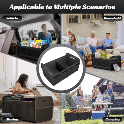 Sposuit Trunk Organizer for Car - 70L Collapsible Car Storage with 11 Pockets & Reinforced Handles, SUV Trunk Organizers for Grocery Cargo(Black) - Image 7