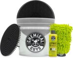 Chemical Guys Ultimate Scratch-Free Detailing Car Wash Bucket Kit with Accessories, Car Detailing Kit With Dirt Trap, Wash Mitt, Lid, and 16 oz Soap, Safe For Trucks, SUVs, Motorcycles, RVs