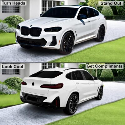 BOGAR TECH DESIGNS Full Headlight Taillight Tint Kit Compatible with BMW X4 2022-2025, Dark Smoke - Image 2