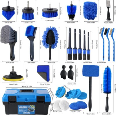 36Pcs Car Detailing Kit, Car Detailing Brush Set, Car Cleaning Kit, Auto Detailing Tools for Interior Exterior Wheels, Professional Car Wash Accessories with Windshield Cleaning Tool and Storage Box - Image 2