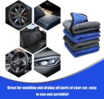 4PCS Microfiber Towels for Car, 12" x 16" 600GSM Cleaning Rags Ultra Absorbent Dusting Cloth, Scratch-Free Drying & Detailing Towel Wash Cloths for Car Interior & Exterior - Image 6