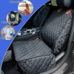 PETICON Front Seat Cover 2 Pack, Full Protection Dog Car Seat Cover with Side Flaps, Nonslip Scratchproof Captain Chair Seat Cover Fits for Cars, Trucks, SUVs, Jeep, Black - Image 9