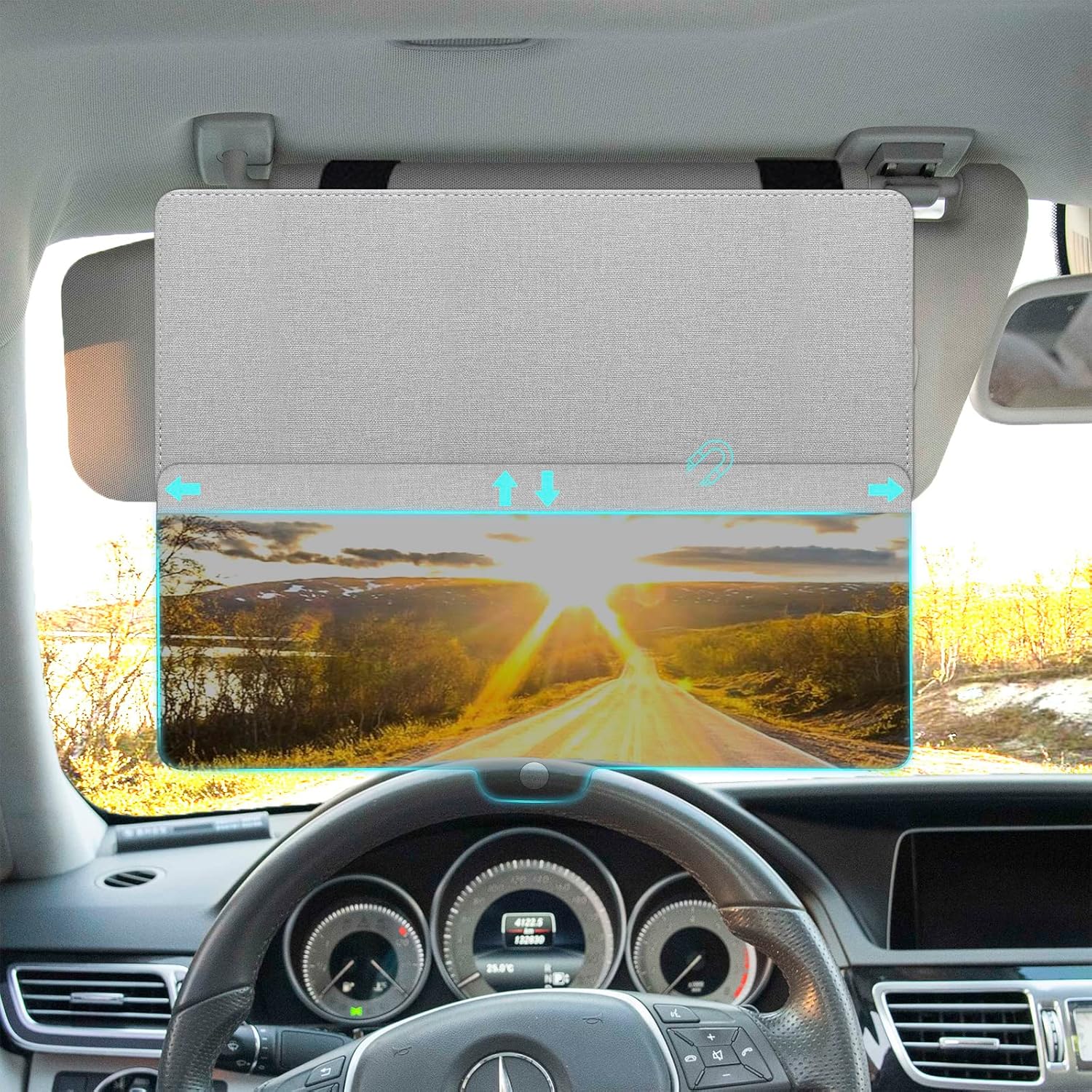 81qcg8vIQL._AC_SL1500_.jpg NAZZO Polarized Car Sun Visor Extension, Upgraded Magnetic Sunshade with PC Lens, Anti-Glare Car Visor Sun Blocker for Safe Driving, UV-Filtering/Protection - Image 1