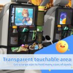 Car Backseat Organizer with Tablet Holder,11 Storage Pockets with Foldable Food Tray, Protector Kick Mats for Kids, Travel Accessories Organizer (Black, 2-Pack) - Image 3