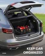 HOTOR Tactical Car Trunk Organizer - Foldable Trunk Organizer for SUV with Front MOLLE Pocket & Reflective Strips, Essential Car Accessories for Tools & Outdoor Storage, 12.8" x 21.7" x 11.0", Black - Image 6