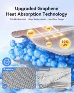 helloleiboo Graphene Car Windshield Sun Shade Car Sun Shade for Windshield with Heat Absorption Coating Foldable Design with UV Protection to Keep Your Car Interior Cooler Silver (Large-61 × 32 in) - Image 3