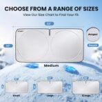 Windshield Sun Shade, Reflective Sunshade for Car Windshield with Mirror Cut-Out, Blocks 99% UV Rays & Keeps Vehicle Cool, Fits Cars, Trucks, SUVs & Vans, Fade-Resistant, (Medium) - Image 4