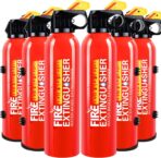 6 Pack Fire Extinguisher for Home with Mount - Upgraded 8-in-1 Portable Fire Extinguisher for Car Vehicle Boat House Kitchen, Water-Based Fire Extinguisher for A, B, C, K Fires